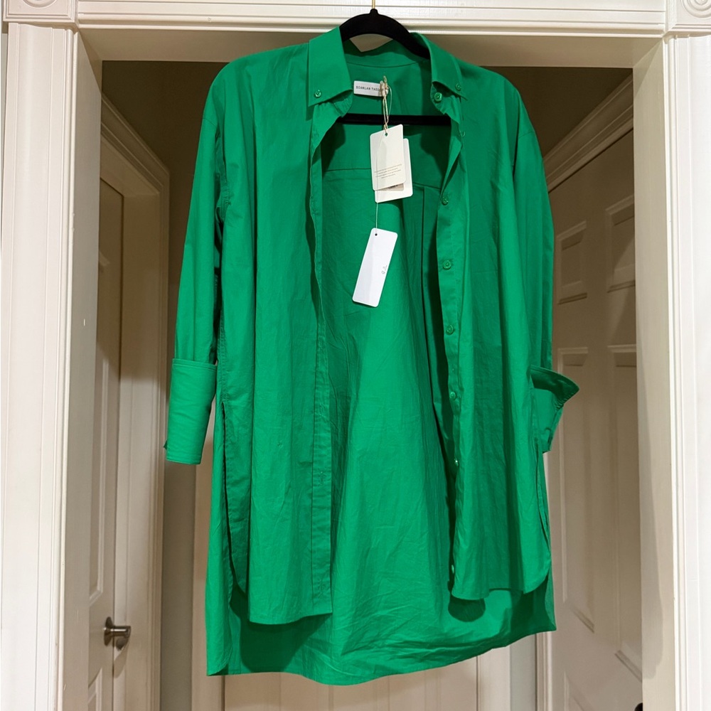Scanlan Theodore Emerald Green Parachute Cotton Shirt